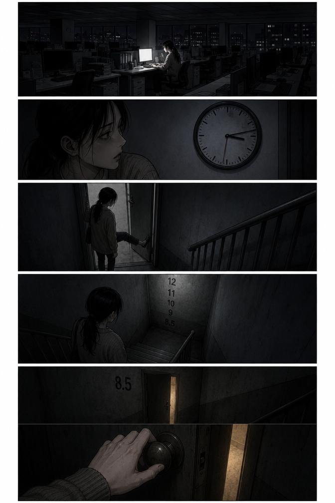 Stairwell B — community sample published on Manhwa Generator